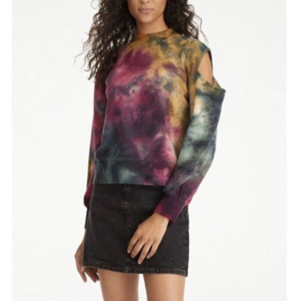 525 America Tie-Dye Open Shoulder Sweatshirt NWT Size XS